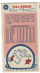 1969 Topps Basketball #84 Hal Greer - Philadelphia 76ers
